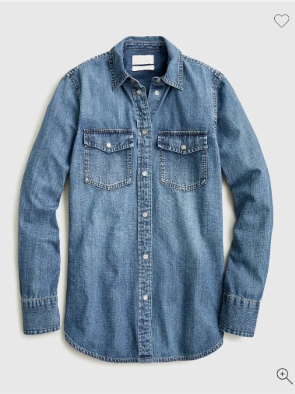 J.CREW Women’s Slim Fit Chambray Denim Shirt with Pearl Buttons